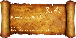 Kovács Artúr névjegykártya